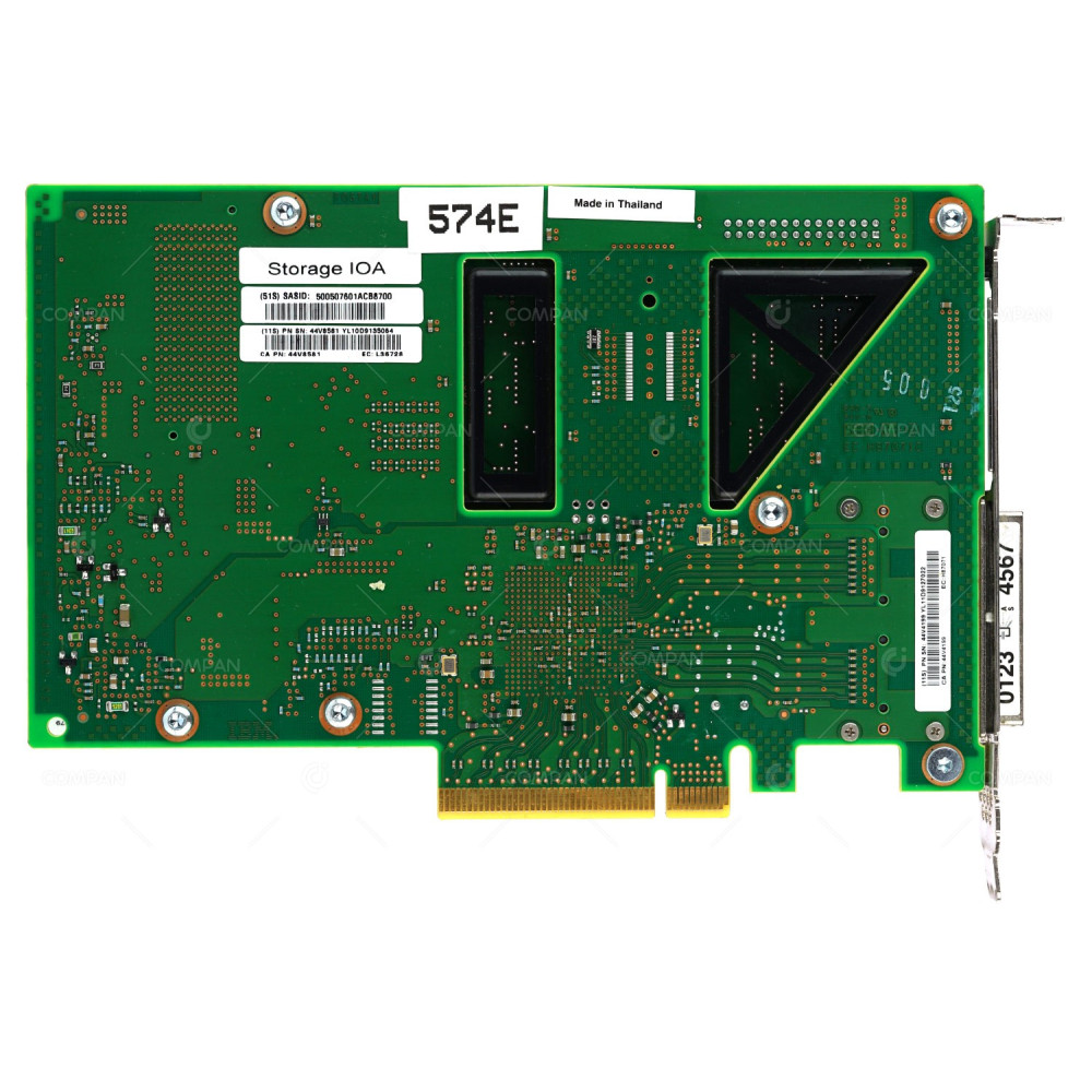 574E IBM DUAL PORT 3GB SAS PCIE X8 RAID CONTROLLER WITH CACHE WITHOUT BATTERY FOR PSERIES POWER 595 44V4193, 46K6111, 44V4199, 74Y6511